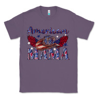 Lavender American mama with cowboy Classic Tee - texasbilliewilder