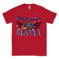 Red American mama with cowboy Classic Tee - texasbilliewilder