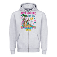 Heather Grey aint no cure for the summer time blues Zipper Hoodie - texasbilliewilder