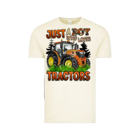 Just A Boy Who Loves Tractors Vintage Tee | Teevron