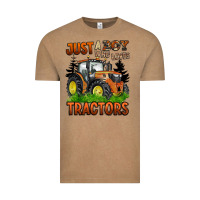 Vintage Coffee just a boy who loves tractors Vintage Tee - BarkalooDesign