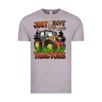 Vintage Zinc just a boy who loves tractors Vintage Tee - BarkalooDesign