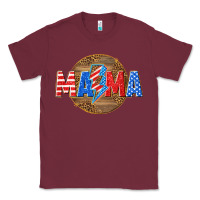 Burgundy American mama with lightning bolt Classic Tee - texasbilliewilder