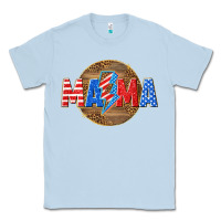 Dusty Blue American mama with lightning bolt Classic Tee - texasbilliewilder