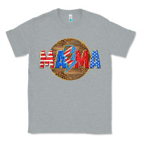 Heather Grey American mama with lightning bolt Classic Tee - texasbilliewilder