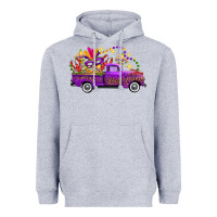 Heather Grey mardi gras truck Heavyweight Hoodie - FaDigitalArtStudio