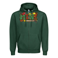 Sports Green mini softball Zipper Hoodie - Zillion Design Studio