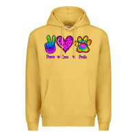 Antique Gold Peace Love Pride Premium Hoodie - Jasminsmagicworld