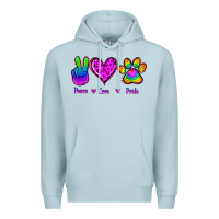 Blue Mist Peace Love Pride Premium Hoodie - Jasminsmagicworld