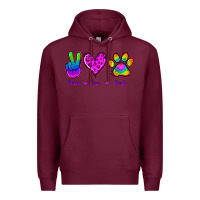 Burgundy Peace Love Pride Premium Hoodie - Jasminsmagicworld