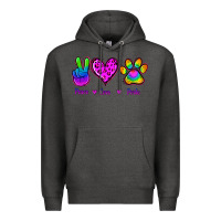 Charcoal Heather Peace Love Pride Premium Hoodie - Jasminsmagicworld
