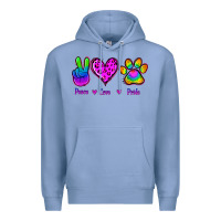 Colony Blue Peace Love Pride Premium Hoodie - Jasminsmagicworld