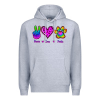Heather Grey Peace Love Pride Premium Hoodie - Jasminsmagicworld