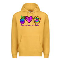 Mustard Peace Love Pride Premium Hoodie - Jasminsmagicworld