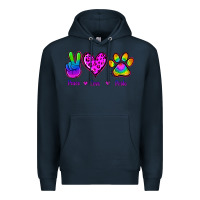 Navy Peace Love Pride Premium Hoodie - Jasminsmagicworld