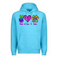 Ocean Blue Peace Love Pride Premium Hoodie - Jasminsmagicworld