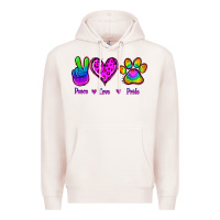 Pale Pink Peace Love Pride Premium Hoodie - Jasminsmagicworld