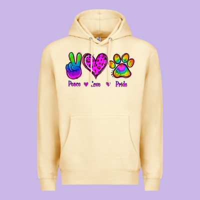 Peace Love Pride Premium Hoodie Designed By Jasminsmagicworld