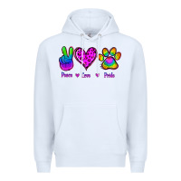 White Peace Love Pride Premium Hoodie - Jasminsmagicworld