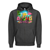Charcoal Heather aloha beaches Zipper Hoodie - texasbilliewilder