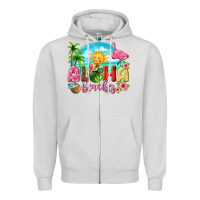 Dove Grey aloha beaches Zipper Hoodie - texasbilliewilder