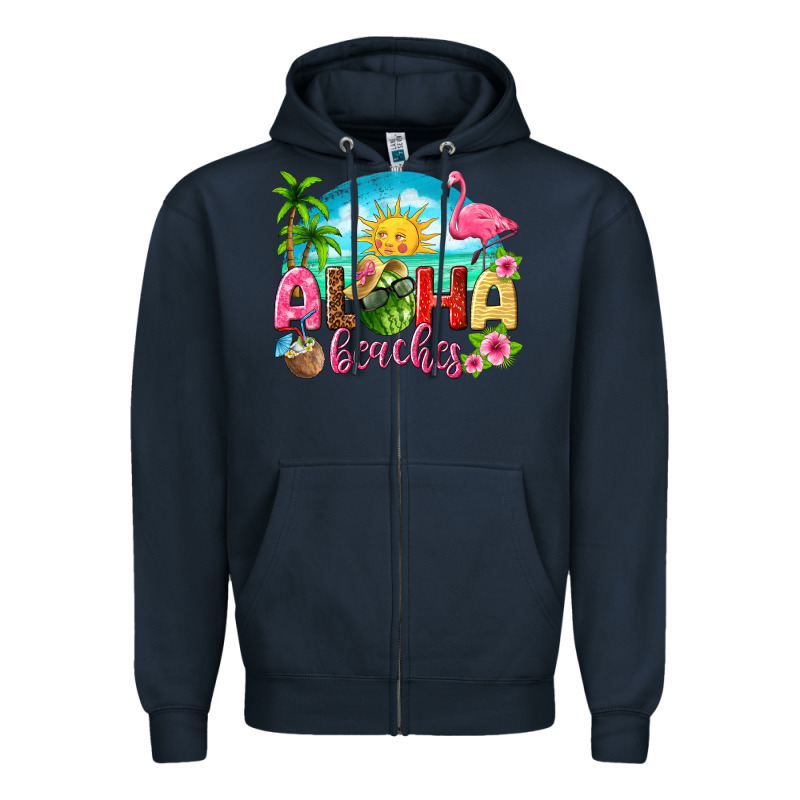 Aloha Beaches Zipper Hoodie by texasbilliewilder | Teevron