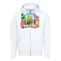 White aloha beaches Zipper Hoodie - texasbilliewilder
