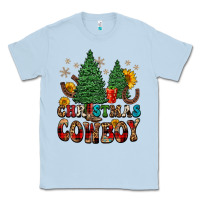 Dusty Blue christmas cowboy Classic Tee - FaDigitalArtStudio