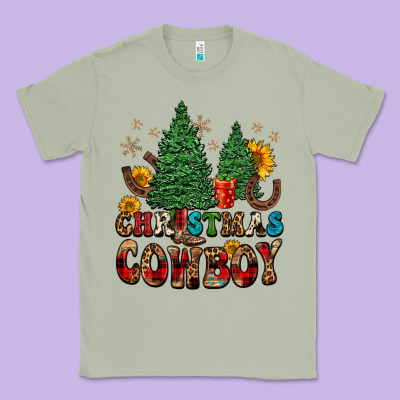 Christmas Cowboy Classic Tee Designed By Fadigitalartstudio