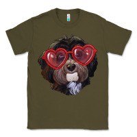 Army Green havanese dog with love glasses Classic Tee - RanaPortraitStore