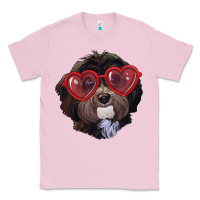 Bubblegum Pink havanese dog with love glasses Classic Tee - RanaPortraitStore