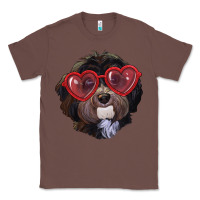 Chestnut havanese dog with love glasses Classic Tee - RanaPortraitStore