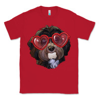 Red havanese dog with love glasses Classic Tee - RanaPortraitStore