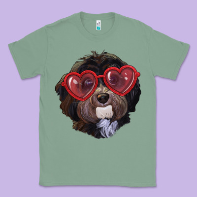 Classic Tee havanese dog with love glasses