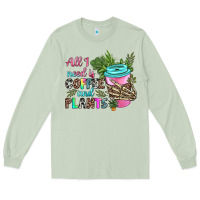 Matcha all i need is coffee and plants Long Sleeve Tee - texasbilliewilder