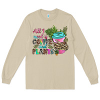 Mushroom all i need is coffee and plants Long Sleeve Tee - texasbilliewilder