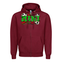 Burgundy mini soccer Zipper Hoodie - Zillion Design Studio