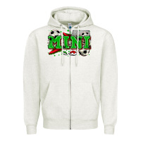 Oatmeal Heather mini soccer Zipper Hoodie - Zillion Design Studio