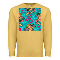 Antique Gold valentines day cupid and neon heart seamless pattern Premium Sweatshirt - BundleAndBundleShop