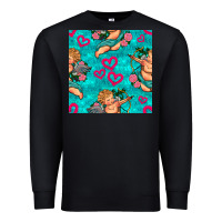Black valentines day cupid and neon heart seamless pattern Premium Sweatshirt - BundleAndBundleShop