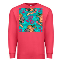 Cardinal valentines day cupid and neon heart seamless pattern Premium Sweatshirt - BundleAndBundleShop