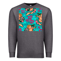 Charcoal Heather valentines day cupid and neon heart seamless pattern Premium Sweatshirt - BundleAndBundleShop