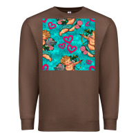 Chestnut valentines day cupid and neon heart seamless pattern Premium Sweatshirt - BundleAndBundleShop