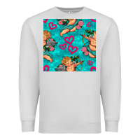 Dove Grey valentines day cupid and neon heart seamless pattern Premium Sweatshirt - BundleAndBundleShop