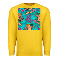 Lemon valentines day cupid and neon heart seamless pattern Premium Sweatshirt - BundleAndBundleShop