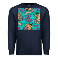 Navy valentines day cupid and neon heart seamless pattern Premium Sweatshirt - BundleAndBundleShop
