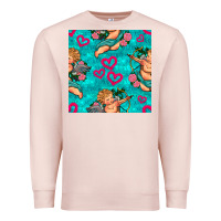 Pale Pink valentines day cupid and neon heart seamless pattern Premium Sweatshirt - BundleAndBundleShop