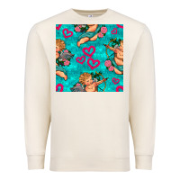 Sandshell valentines day cupid and neon heart seamless pattern Premium Sweatshirt - BundleAndBundleShop