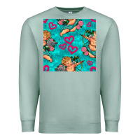 Seafoam valentines day cupid and neon heart seamless pattern Premium Sweatshirt - BundleAndBundleShop