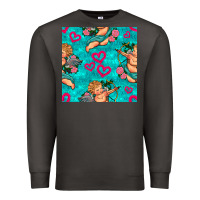 Smoke valentines day cupid and neon heart seamless pattern Premium Sweatshirt - BundleAndBundleShop